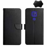 For Motorola Moto G9 Genuine Leather Fingerprint-proof Horizontal Flip Phone Case(Black)