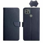 For Motorola Moto G9 Power Genuine Leather Fingerprint-proof Horizontal Flip Phone Case(Blue)