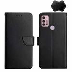 For Motorola Moto G30 Genuine Leather Fingerprint-proof Horizontal Flip Phone Case(Black)