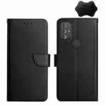 For Motorola Moto G Power 2022 Genuine Leather Fingerprint-proof Horizontal Flip Phone Case(Black)