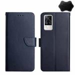 For vivo S9e Genuine Leather Fingerprint-proof Flip Phone Case(Blue)
