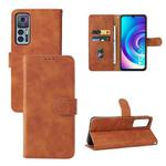 For TCL 30 5G/30+ 5G Skin Feel Magnetic Flip Leather Phone Case(Brown)