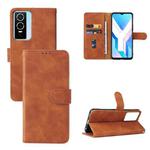 For vivo Y76 5G/Y76S 5G/Y74S Skin Feel Magnetic Flip Leather Phone Case(Brown)