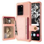 For Samsung Galaxy S20 Ultra Magnetic Wallet Card Bag Leather Phone Case(Rose Gold)