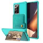 For Samsung Galaxy Note20 Magnetic Wallet Card Bag Leather Phone Case(Cyan)