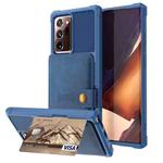 For Samsung Galaxy Note20 Ultra Magnetic Wallet Card Bag Leather Phone Case(Navy Blue)