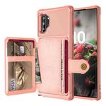 For Samsung Galaxy Note10+ Magnetic Wallet Card Bag Leather Phone Case(Rose Gold)