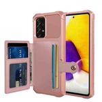 For Samsung Galaxy A52 5G / 4G Magnetic Wallet Card Bag Leather Phone Case(Rose Gold)