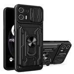 For Motorola Edge 20 Lite Sliding Camshield Card Phone Case(Black)