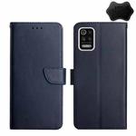 For LG K42 Genuine Leather Fingerprint-proof Flip Phone Case(Blue)