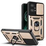 For OPPO Realme 9 Pro+ Sliding Camera Cover Design TPU+PC Phone Case(Gold)