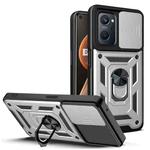 For OPPO Realme 9i/A36 Sliding Camera Cover Design TPU+PC Phone Case(Silver)