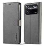 For Xiaomi Poco X4 Pro 5G LC.IMEEKE Calf Texture Leather Phone Case(Grey)