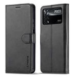 For Xiaomi Poco M4 Pro LC.IMEEKE Calf Texture Leather Phone Case(Black)