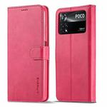 For Xiaomi Poco M4 Pro LC.IMEEKE Calf Texture Leather Phone Case(Red)