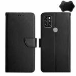 For UMIDIGI A9 Pro Genuine Leather Fingerprint-proof Flip Phone Case(Black)