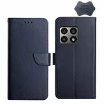 For OnePlus 10 Pro Genuine Leather Fingerprint-proof Horizontal Flip Phone Case(Blue)