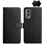 For OnePlus Nord 2 5G Genuine Leather Fingerprint-proof Horizontal Flip Phone Case(Black)