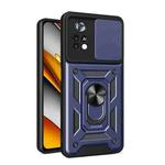 For Xiaomi Poco X4 Pro 5G Sliding Camera Cover Design TPU+PC Phone Case(Blue)