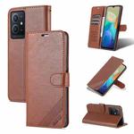 For vivo Y33s 5G / Y75 5G AZNS Sheepskin Texture Flip Leather Phone Case(Brown)