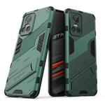 For OPPO Realme GT Neo3 5G China Punk Armor 2 in 1 PC + TPU Shockproof Phone Case with Invisible Holder(Green)