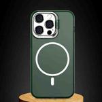 MagSafe Magnetic Metal Lens Cover Holder Phone Case For iPhone 12 Pro(Dark Green)