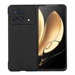 For vivo X Fold Accurate Hole Cross Texture Genuine Leather Phone Case(Black)