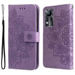 For Infinix Note 11 7-petal Flowers Embossing Pattern Horizontal Flip Leather Case(Light Purple)