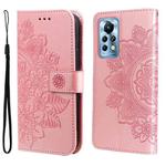 For Infinix Note 11 Pro/Note 11s 7-petal Flowers Embossing Pattern Horizontal Flip Leather Case(Rose Gold)