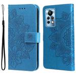 For Infinix Note 11 Pro/Note 11s 7-petal Flowers Embossing Pattern Horizontal Flip Leather Case(Blue)