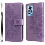 For Infinix Note 11 Pro/Note 11s 7-petal Flowers Embossing Pattern Horizontal Flip Leather Case(Light Purple)