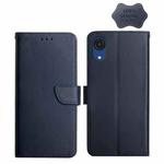 For Samsung Galaxy A03 Core Genuine Leather Fingerprint-proof Horizontal Flip Phone Case(Blue)