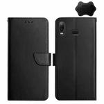 For Samsung Galaxy A10s Genuine Leather Fingerprint-proof Horizontal Flip Phone Case(Black)