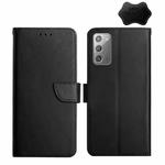 For Samsung Galaxy Note20 Genuine Leather Fingerprint-proof Horizontal Flip Phone Case(Black)