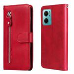 For Xiaomi Redmi Note 11E Fashion Calf Texture Zipper Horizontal Flip Leather Case(Red)