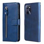 For OPPO Realme C35 Fashion Calf Texture Zipper Horizontal Flip Leather Case(Blue)