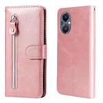 For OPPO Reno7 Z/A96 5G/OnePlus Nord N20 5G Fashion Calf Texture Zipper Horizontal Flip Leather Case(Rose Gold)