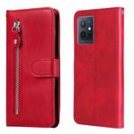 For vivo Y55 5G/Y75 5G/T1 5G Fashion Calf Texture Zipper Horizontal Flip Leather Case(Red)