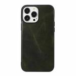 For iPhone 12 Pro Max Genuine Leather Double Color Crazy Horse Phone Case(Green)