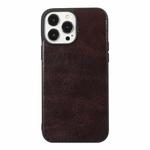 For iPhone 11 Pro Genuine Leather Double Color Crazy Horse Phone Case (Coffee)