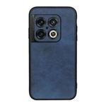 For OnePlus 10 Pro Accurate Hole Two-color Calf Texture PU Phone Case(Blue)