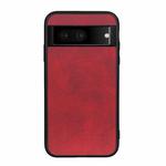 For Google Pixel 7 Accurate Hole Two-color Calf Texture PU Phone Case(Red)