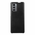 For LG Wing 5G Genuine Leather Double Color Crazy Horse Phone Case(Black)