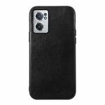 For OnePlus Nord CE 2 5G Genuine Leather Double Color Crazy Horse Phone Case(Black)