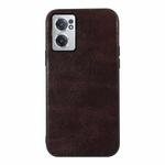 For OnePlus Nord CE 2 5G Genuine Leather Double Color Crazy Horse Phone Case(Coffee)