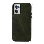 For OnePlus Nord CE 2 5G Genuine Leather Double Color Crazy Horse Phone Case(Green)
