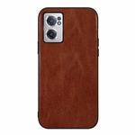 For OnePlus Nord CE 2 5G Genuine Leather Double Color Crazy Horse Phone Case(Brown)