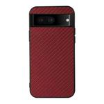 For Google Pixel 7 Accurate Hole Carbon Fiber Texture PU Phone Case(Red)
