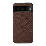 For Google Pixel 7 Accurate Hole Carbon Fiber Texture PU Phone Case(Brown)