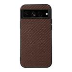 For Google Pixel 7 Pro Accurate Hole Carbon Fiber Texture PU Phone Case(Brown)